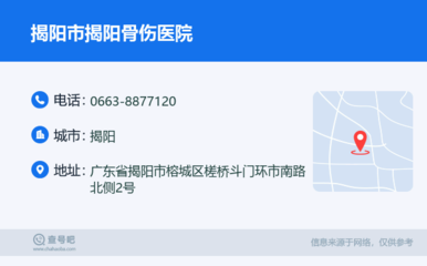 揭陽市揭陽骨傷醫院:0663-8877120